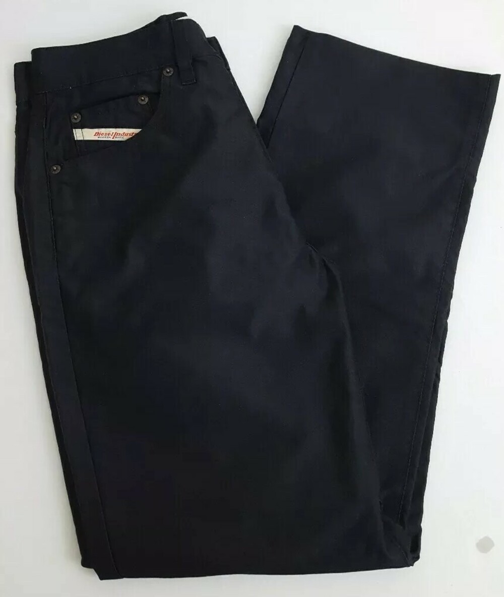 DIESEL KEETAR RR55 Modern Basic Mens Black Sheen Button Fly Jeans Size 30 X 27